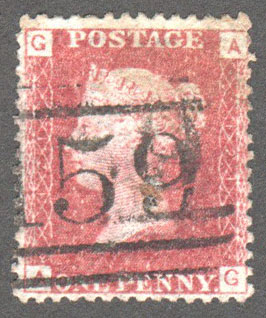 Great Britain Scott 33 Used Plate 121 - AG - Click Image to Close